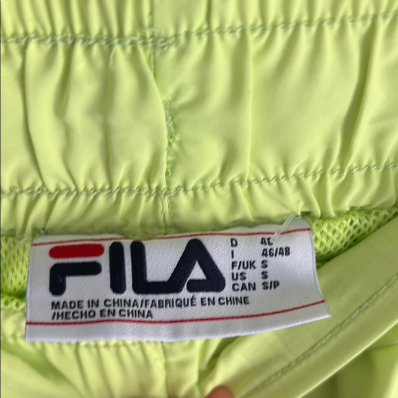 FILA Neon Yellow Shorts with Black Accents - Picture 4 of 5